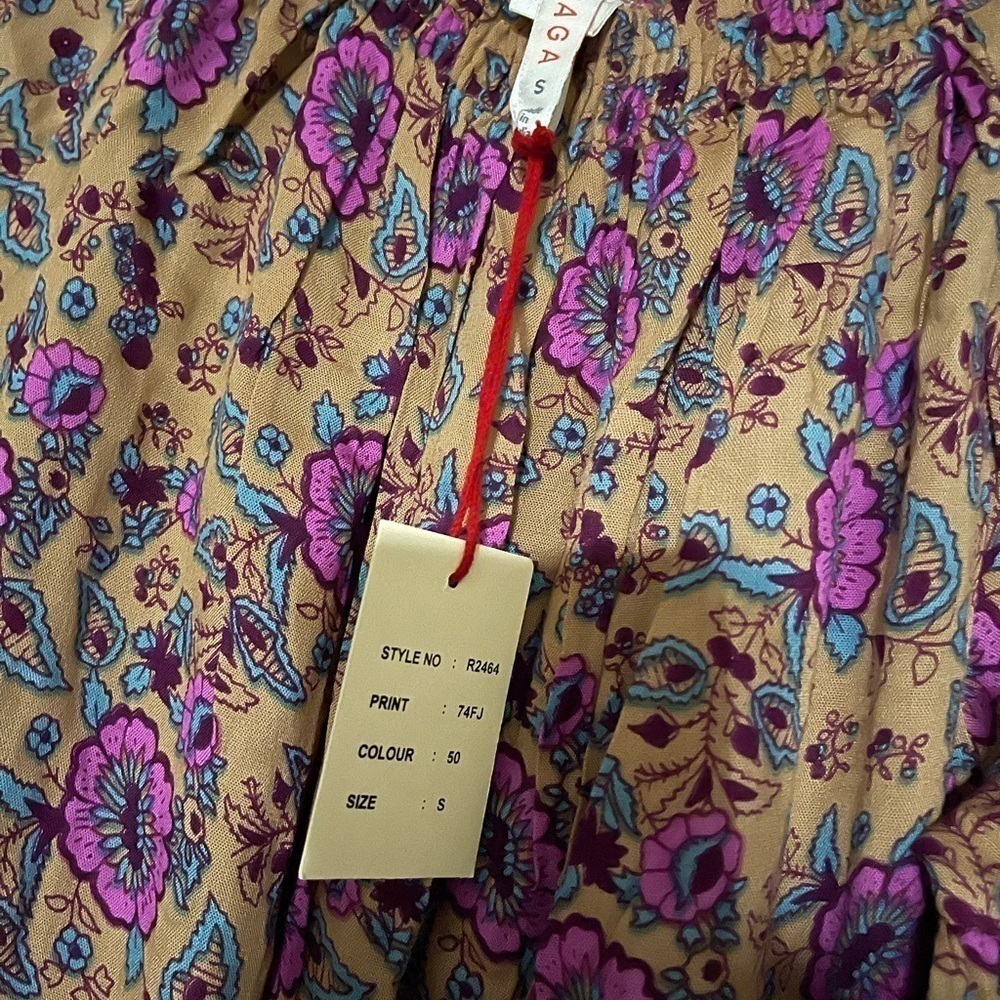 Boho style Raga Anthropologie Floral Off Shoulder Bell Sleeve Jumpsuit S NEW - Picture 6 of 7